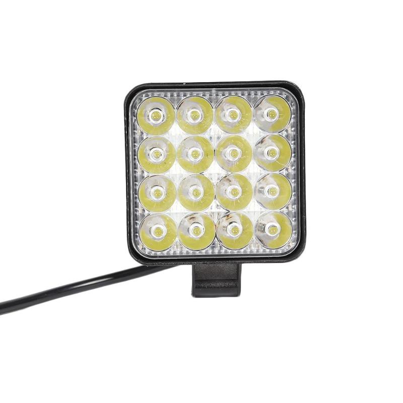 16LED 48 W/14LED 42W luz de trabajo 12V 24V foco LED de Auto luz cuadrada redonda Auto Camión Off Road Mini Ledbar Offroad Accesorios
