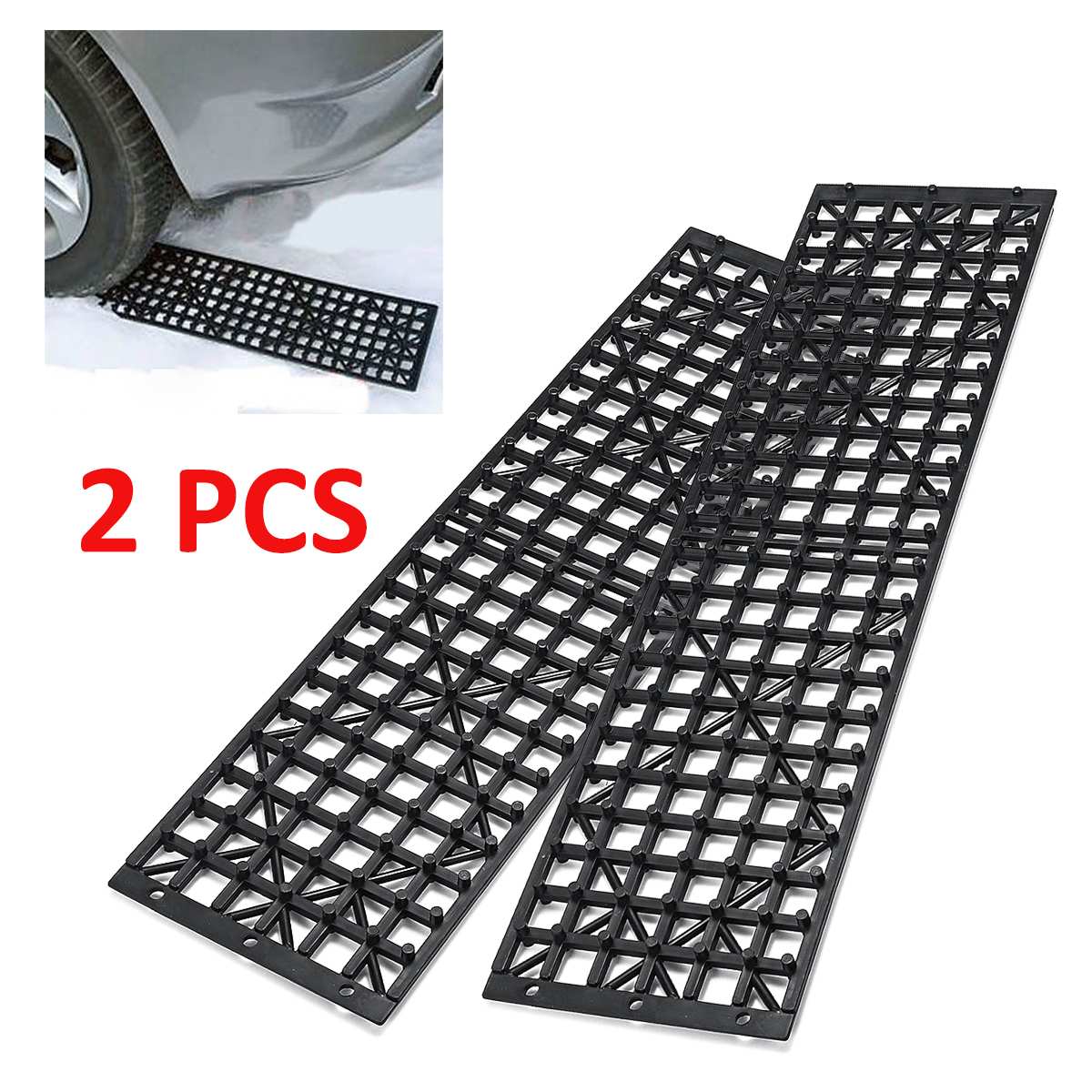 2 Pcs Car Emergency Rescue Anti-skid Board Sand Mud Snow Traction Boards Escaper Sand Recovery Tracks Tire Tyre Ladder