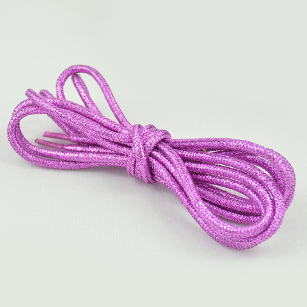 Lacets ronds colorés or et argent brillants 15 couleurs 113 cm chaussures de Sport baskets lacets lacets chaussures cordes: VIOLET