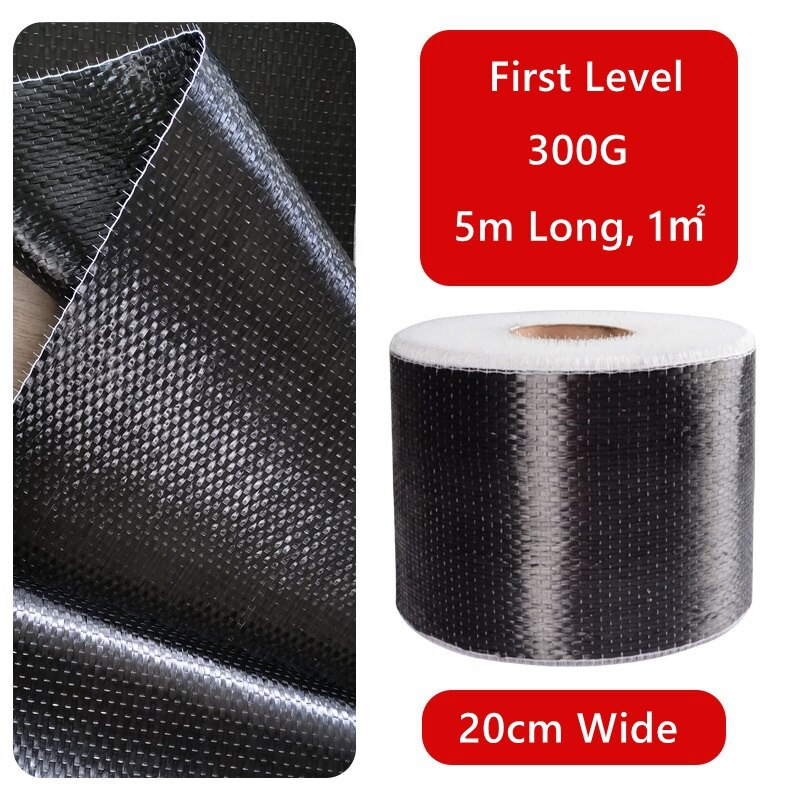 Carbon Fiber Sheet Carbon Fiber Fabric Cloth CFRP Reinforced Polymer Sheet Composite Sheet Textile Concrete Reinforcement Roll: 20cm x 5cm