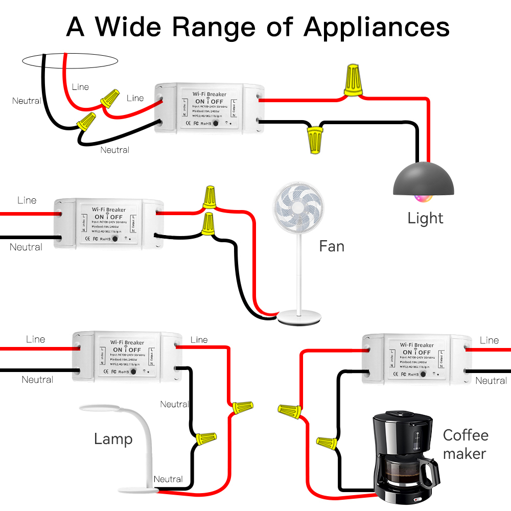 Moduł przekaźnika inteligentnego przełącznika WiFi Smart Home dla Tuya Homekit Ewelink Trzy style Sześć opcji APP Voice Praca z Alexa Google