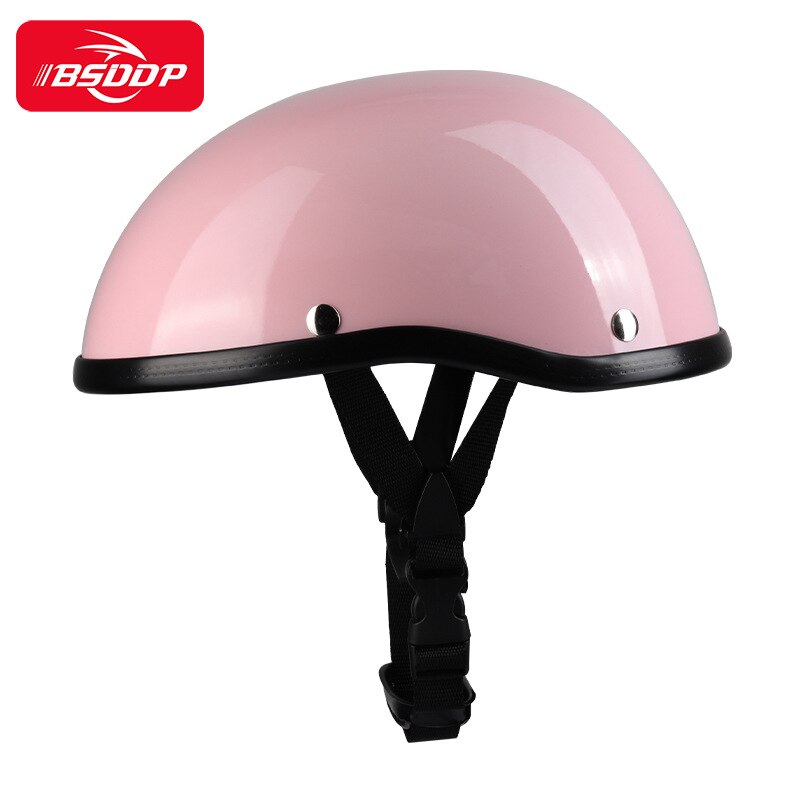 Casco RETRO para motocicleta, protector de cara abierta para Scooter, Motocross, Kask: Rosa
