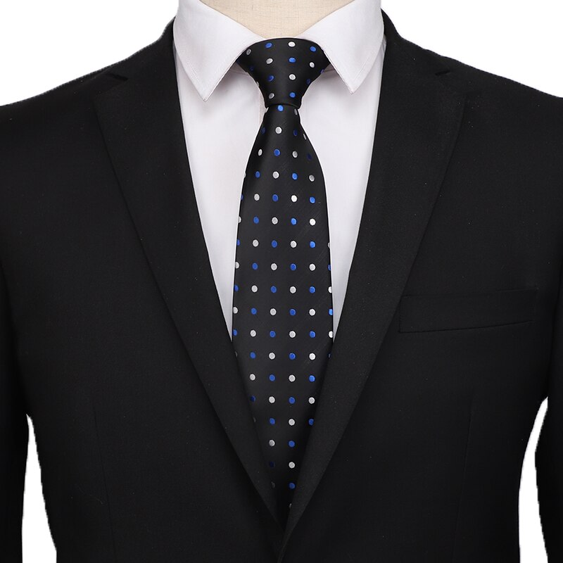 Corbata estrecha para hombre, corbata fina con patrón de puntos de 8cm, , corbata estrecha para negocios, Corbata a rayas para boda
