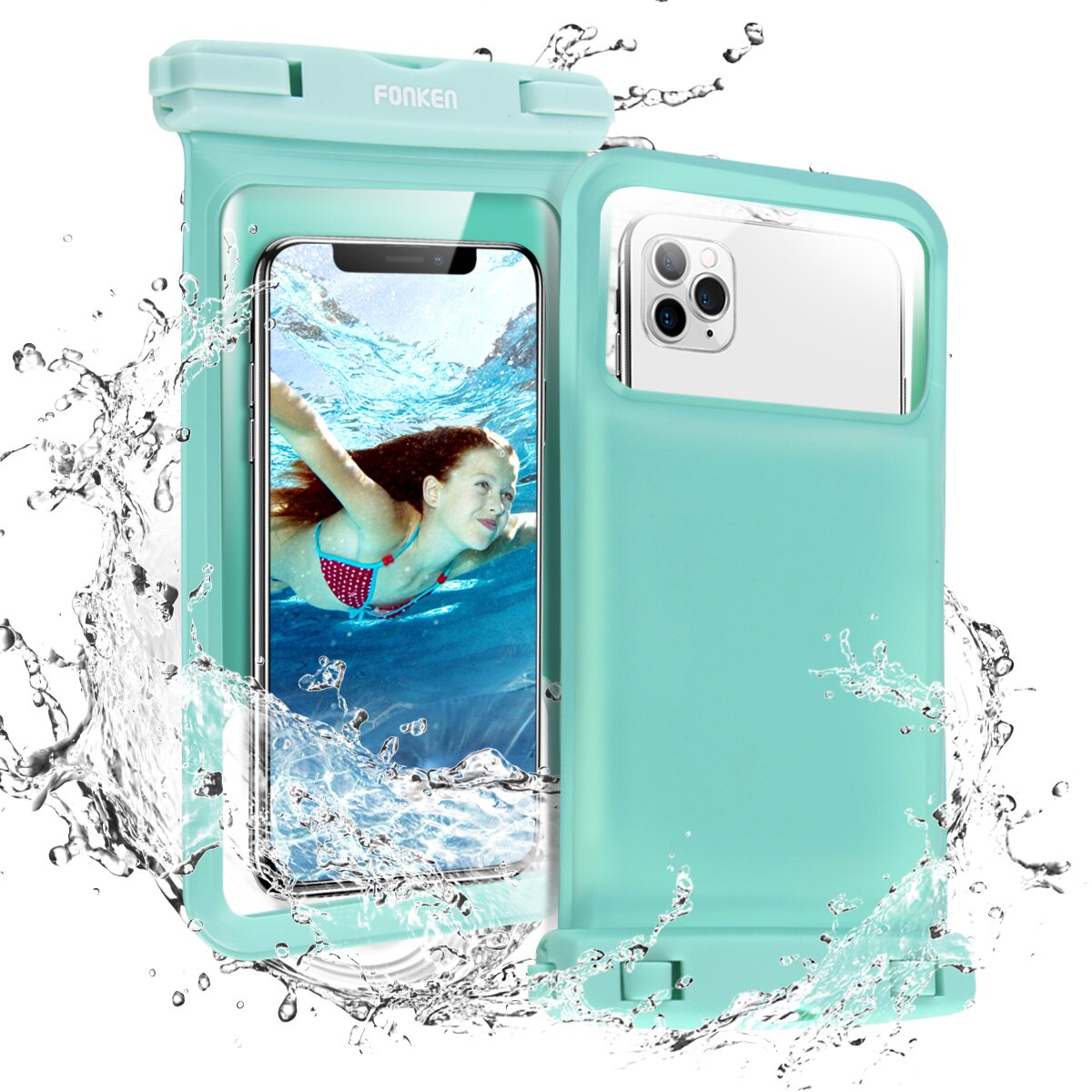 FONKEN Wasserdichte Telefon fallen Für Iphone Schwimm Tasche Unterwasser Handy, Mobiltelefon fallen Schwimmen fallen Schutzhülle Beutel Unversal Telefon Abdeckung: 2stck grün Dry Case