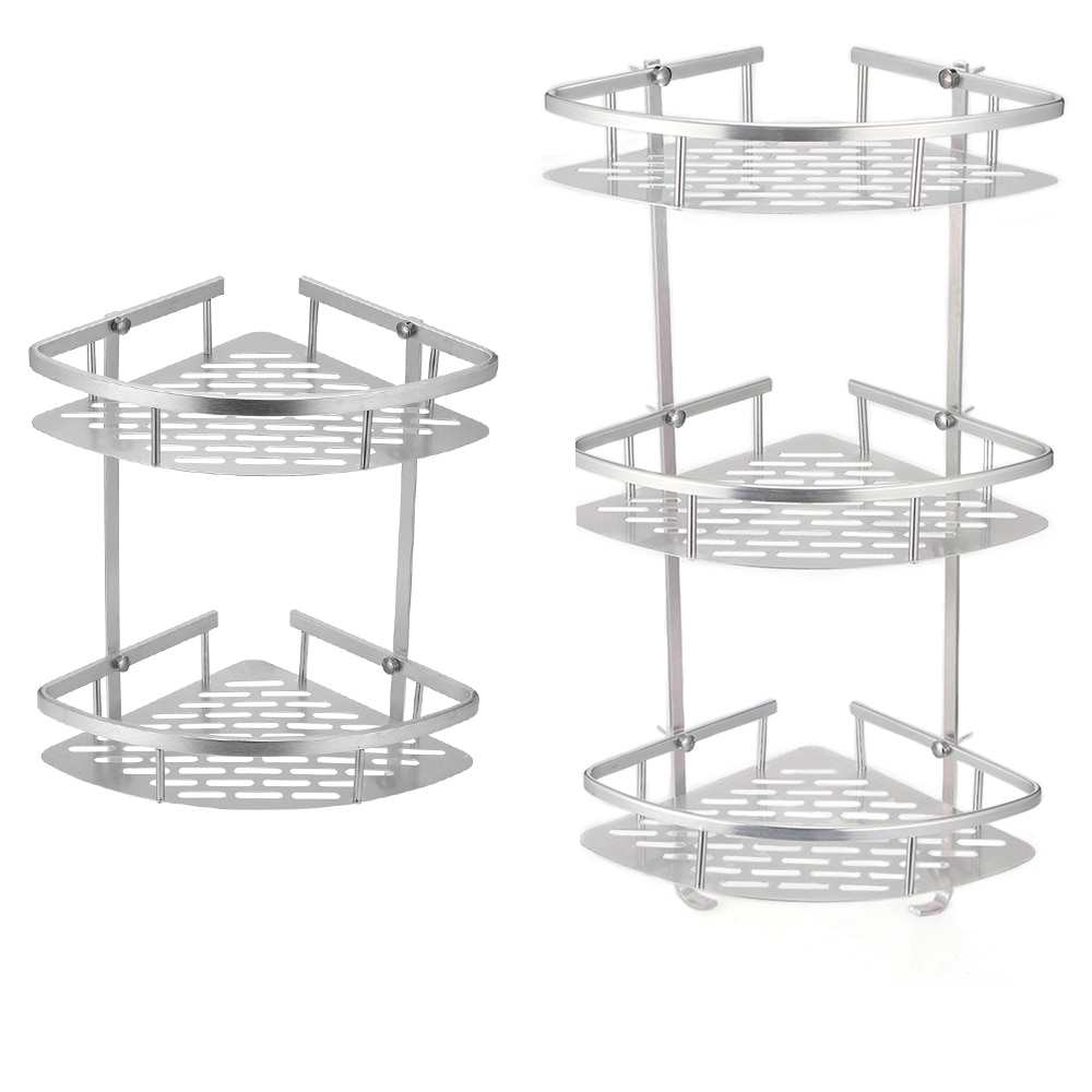 Corner Storage Holder Shelves Space Aluminum Bathroom Shelf Shower Shampoo Soap Cosmetic Shelves Bathroom Accessories Rack