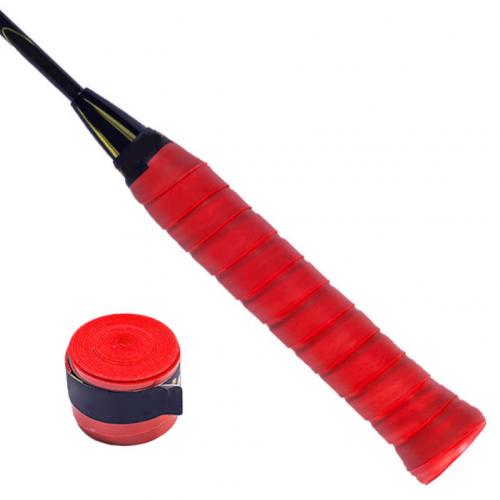 1 pc raquete de tênis overgrips anti-skid suor fita absorvido envolve badminton raquete sobre aderência pesca skidproof suor banda aperto: Vermelho