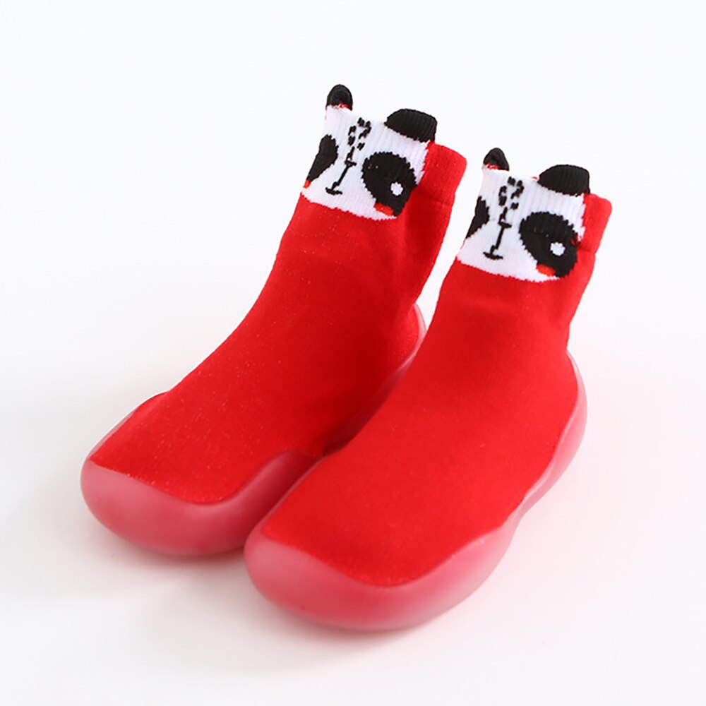 1 Pair Cute Cartoon Baby Socks Anti Slip Shoes Socks with Rubber Soles Newborn Spring Summer Soft Floor Socks: Red / 6-12M(20-21)