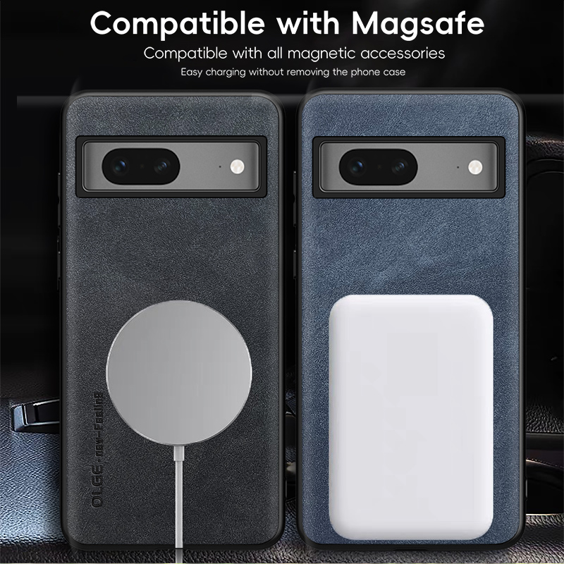 Capa macia de couro retrô magnética para google pixel 7 pro, tampa do telefone de carregamento sem fio, pixel 7 pro, google 7a