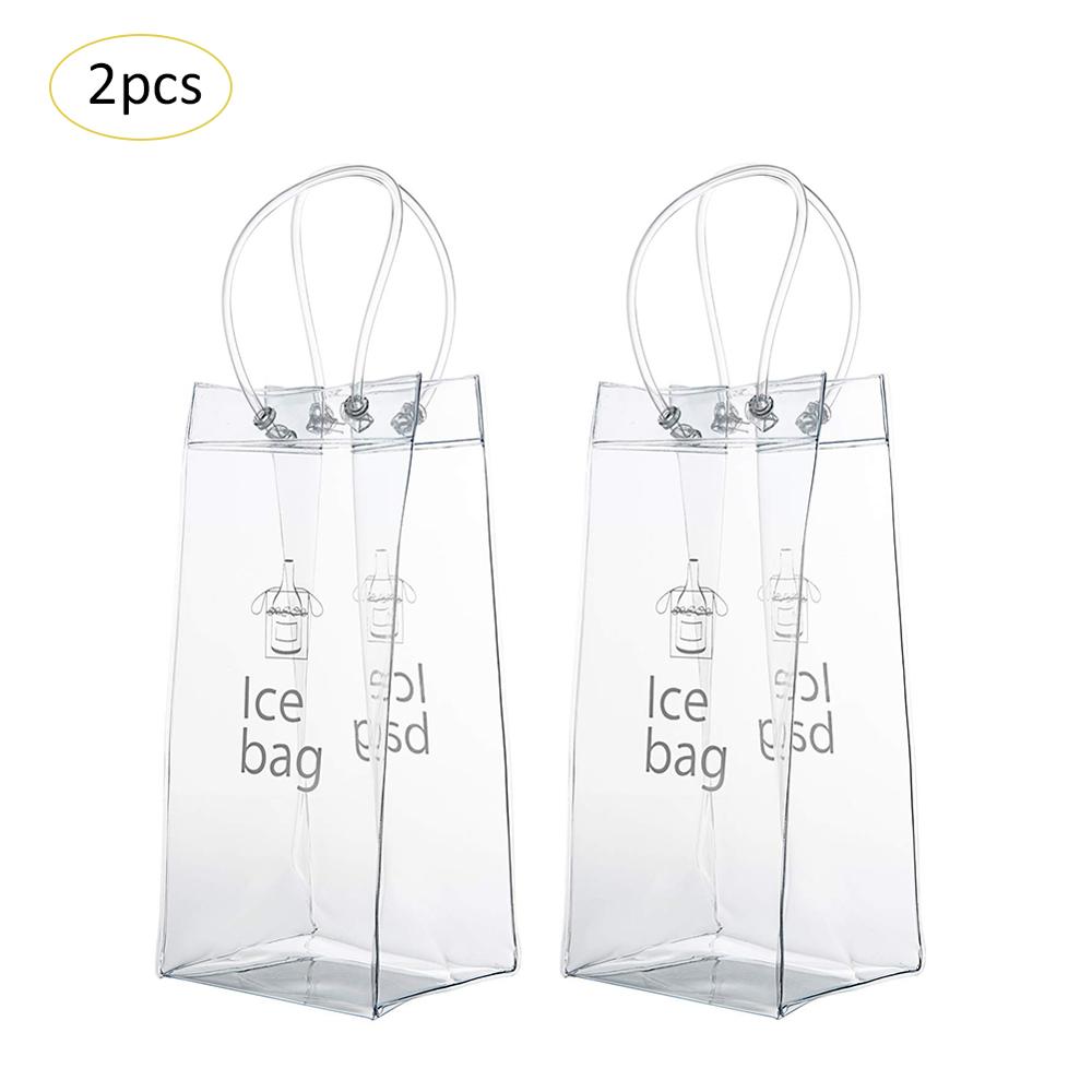 2 stk champagne vin koldtaske pose køletaske klar gennemsigtig pvc med håndtag til pubber og restauranter, hjem, udendørs