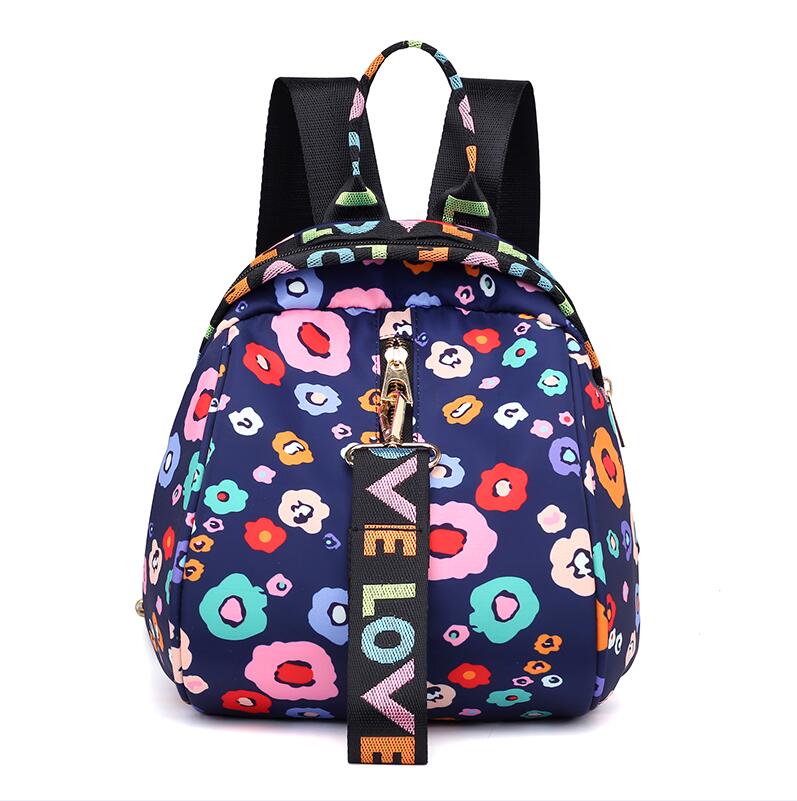 Color Ribbon Fun Printing Women Backpack Girl Travel Small Portable Bag Mini Lightweight Waterproof Knapsack: Colored Flower