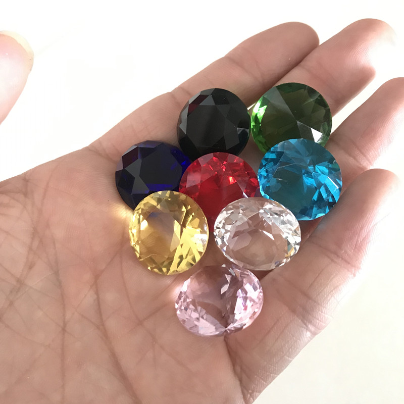 20MM 8pcs Dimeter Crystal Diamond Rainbow Glass Beads Feng Shui Sphere Crystals Decorative Craft Wedding Home Vase Decor