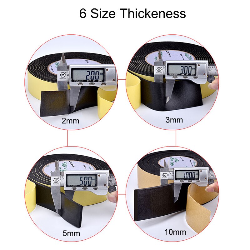 10M Sealing Foam Tape Strong Adhesive Sponge Mounting One-Sided Seal Tape Pad Door Window Sound Insulation Sticky 1mm Thickenss