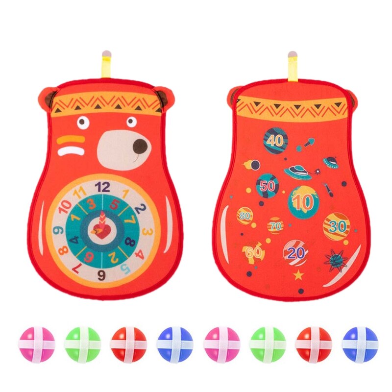 Dubbelzijdig cartoon dartbord voor kinderen, kleuterschool, gooien met 8/16 kleverige ballen, indoor sportspeelgoed, interactief dartbord