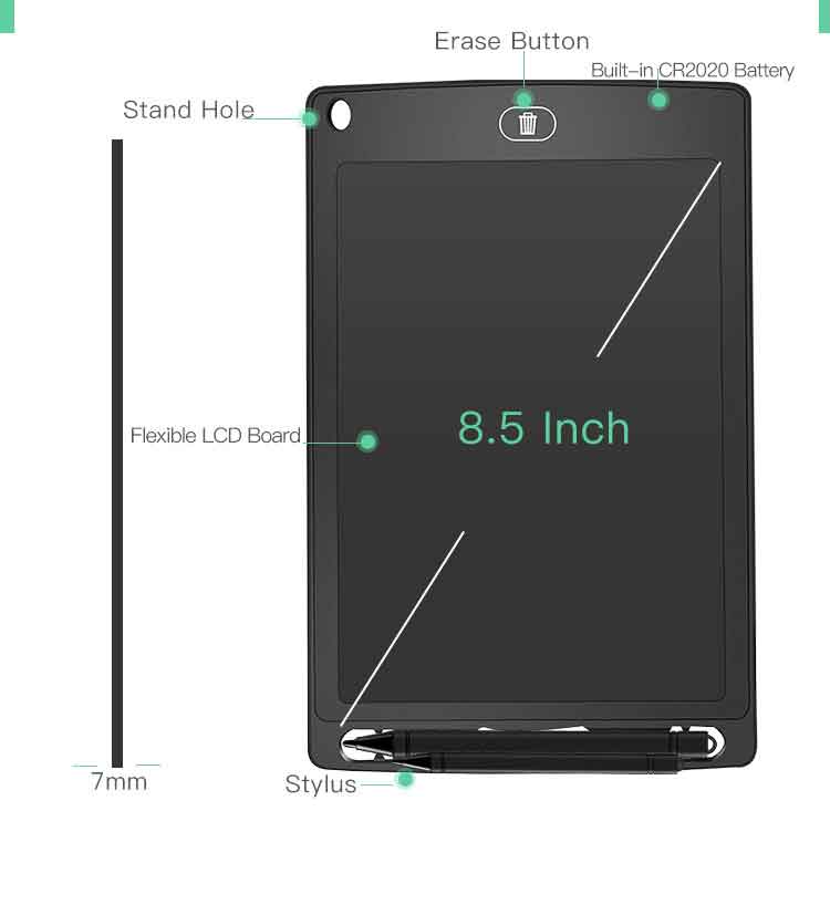 Divertida tableta de dibujo Digital Miki, tableta de escritura Lcd de 8,5 pulgadas, tabla gráfica electrónica portátil Ultra delgada, almohadilla para para niños