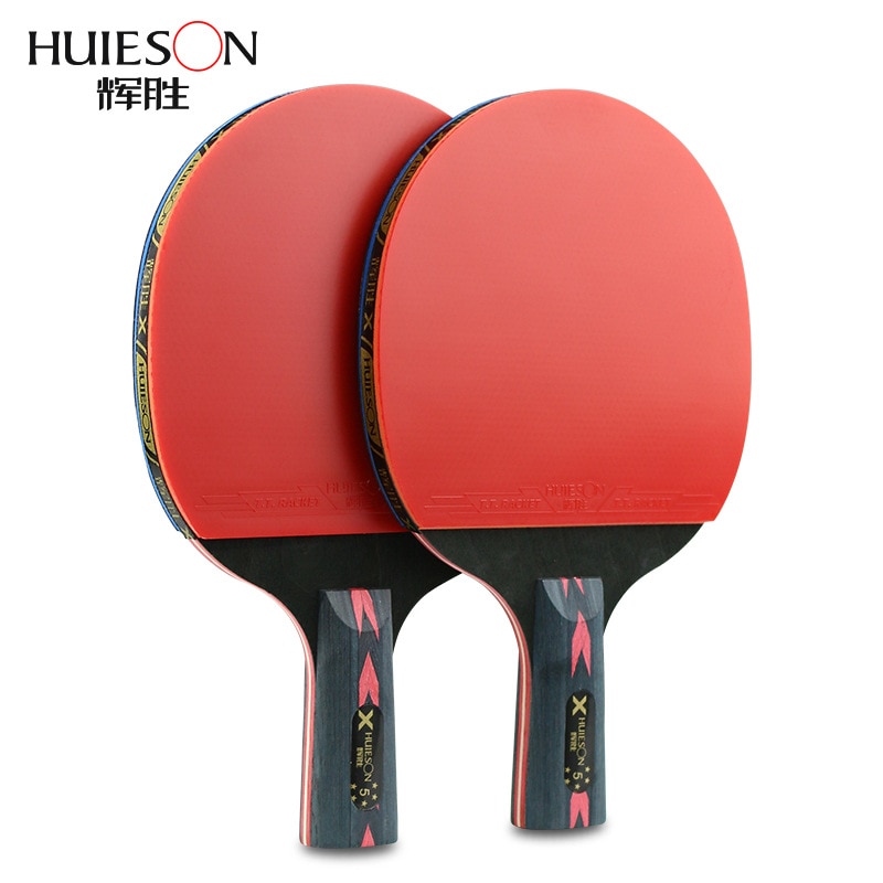 Huieson Carbon Tafeltennis Racket 5 Ster Dubbele Gezicht Puistjes-In Rubber Krachtige Ping Pong Paddle (Geen Ballen)