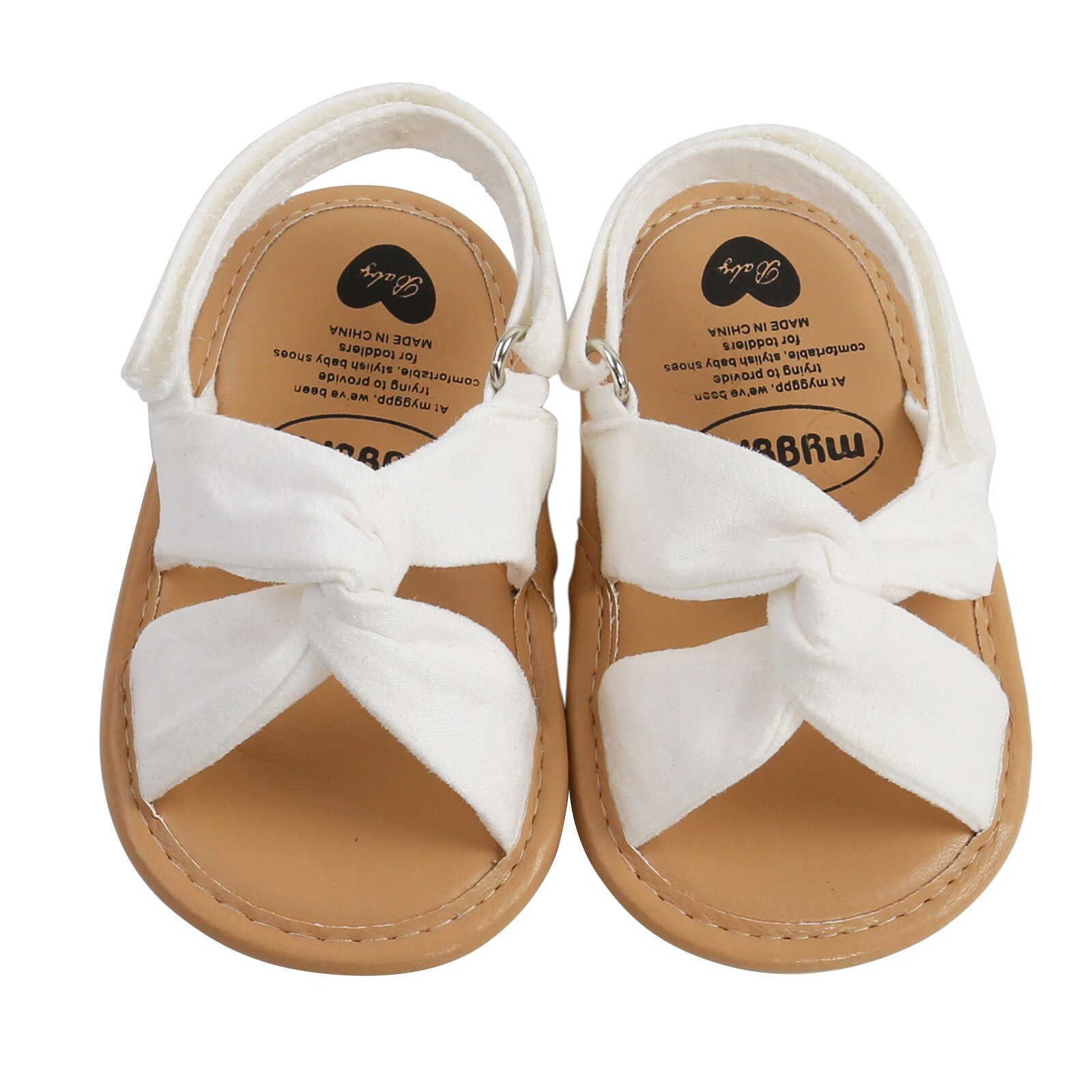 Ademende Zomer Baby Meisjes Sandalen, Peuters Eenvoudige Stijl Effen Kleur Zachte Zool Schoenen Outdoor Indoor Prewalker: WHITE / 7-12 Months