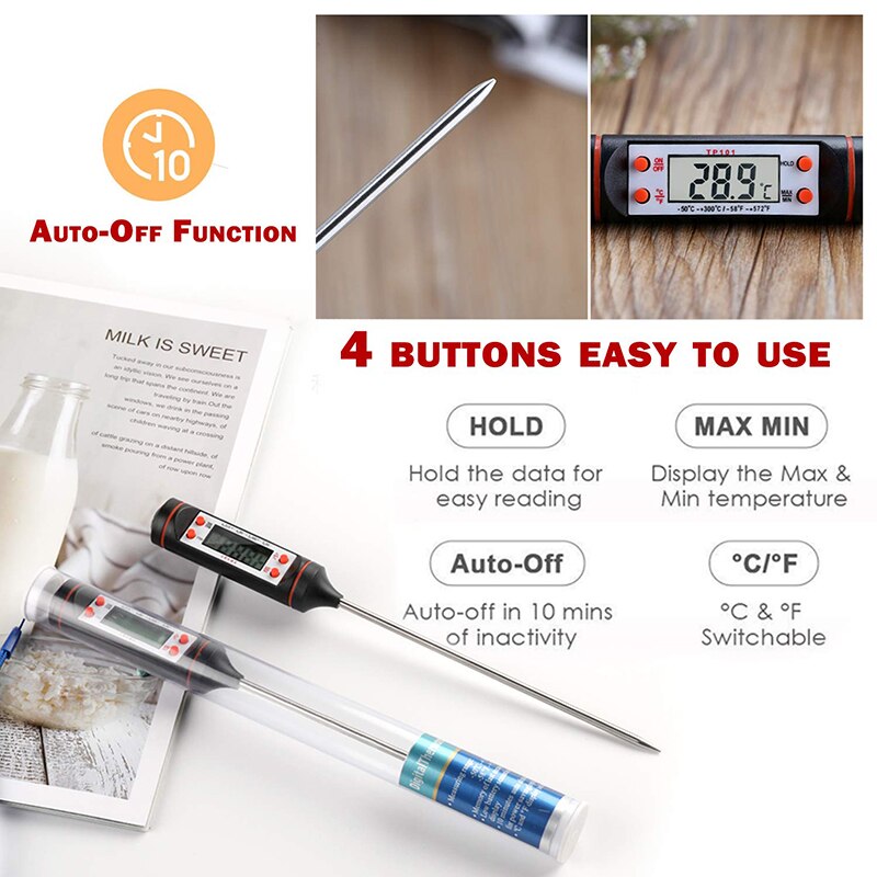 Multifunctional Termometer Digital BBQ Food Meat Cake Candy Bake Grill Dining Home Cooking Thermometer Gauge Oven Kitchen Tools