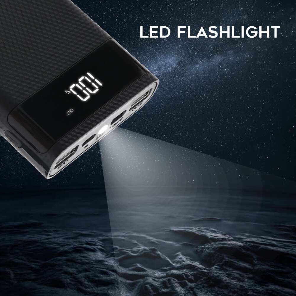 Portable External DIY 8x18650 Power Bank Case LED Display 4x18650 Battery Storage Box Without Battery For Iphone Android Phone