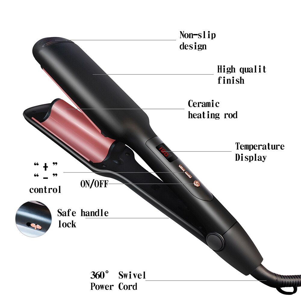 Curling Iron Ceramic Hair Curler Electric Curling Tongs Hair Tools Big Wave Hair Waver Crimper Hair Crimping Iron