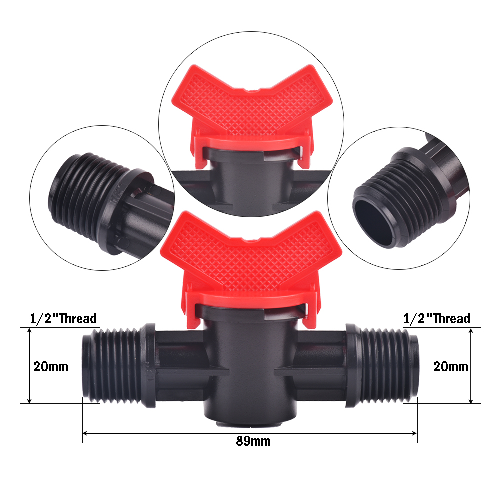 Miniature Plastic Shut Off Coupling Valve Connectors for 4/7 8/11 10/16/20/25mm Hose Garden Water Irrigation Pipe Adaptor Barb