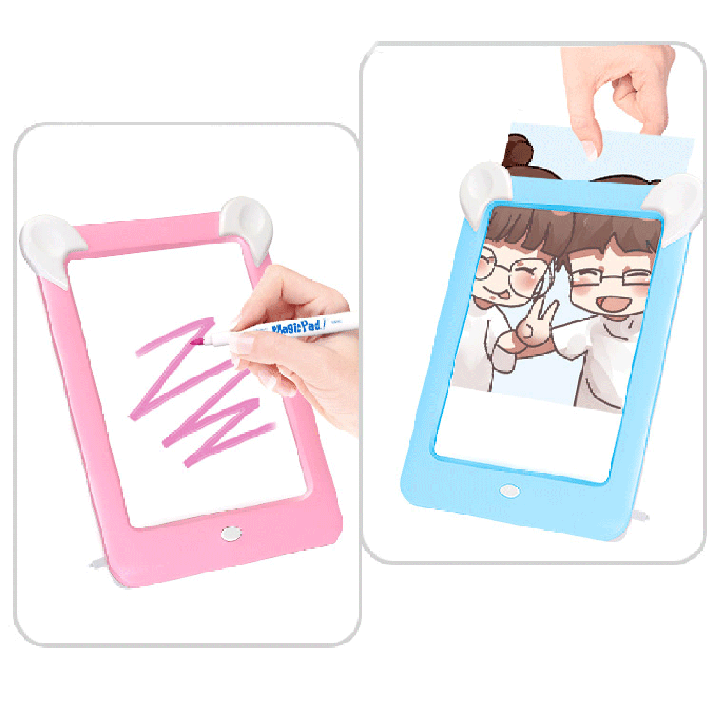 Discovery Kids Neon LED Glow Drawing Board with Translucent See Through Surface and Stand