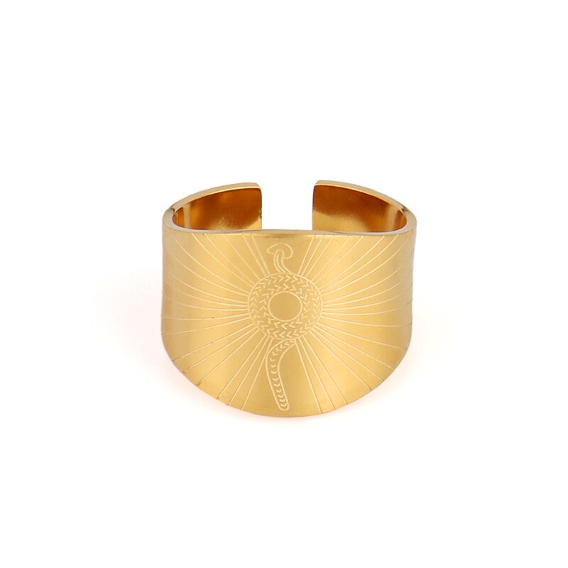 Egyptian ring Stainless Steel Rings For Men Women Punk Open Ring Finger Men Ring Jewelry Accessories: 4154