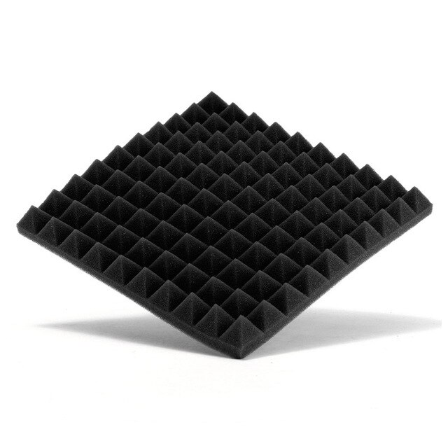 6pcs 250x250x30mm Soundproof Foam Studio High Density Acoustic Foam Sound Absorption Sponge Musical Instruments Accessories: black