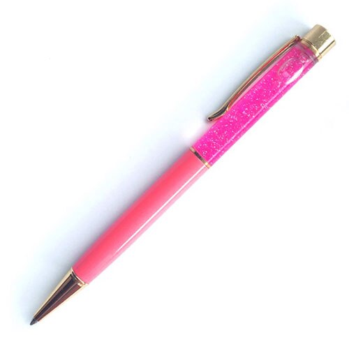 Beautiful Metal Ballpoint pen Luxury Gold Foil Ballpoint Pen for Writing Stationery School Office Supplies: Pink