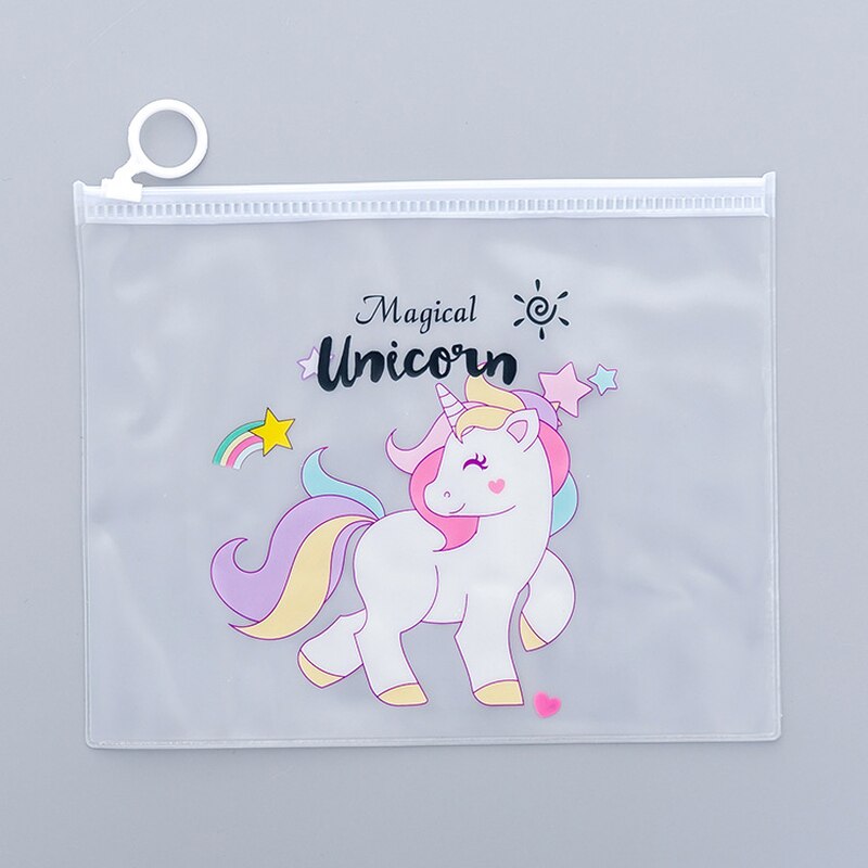 Mignon dessin animé Kawaii licorne fermeture éclair stylo sac fille prix étudiant école apprendre papeterie haute capacité sac de rangement 1 pièces