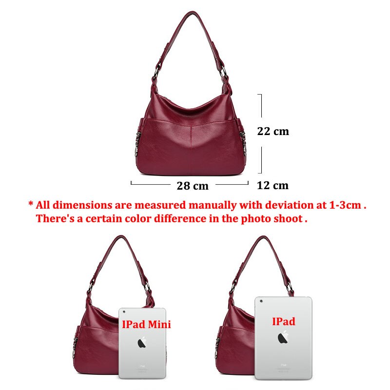 Casual female tote shoulder bag women's soft leather handbags ladies china black wine hand bag crossbody bags for women sac