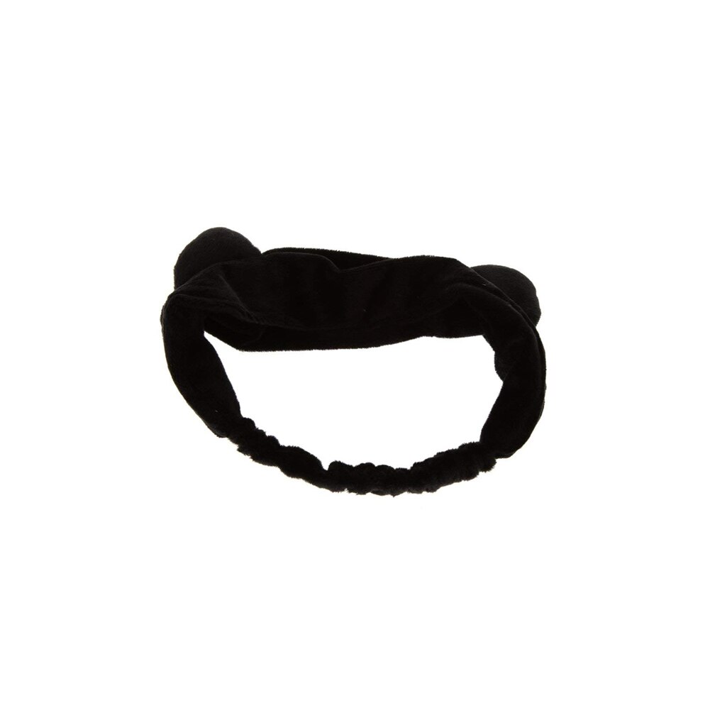 Bandeaux oreilles de chat pour femmes et filles, accessoires de maquillage, lavage du visage, Turban noir
