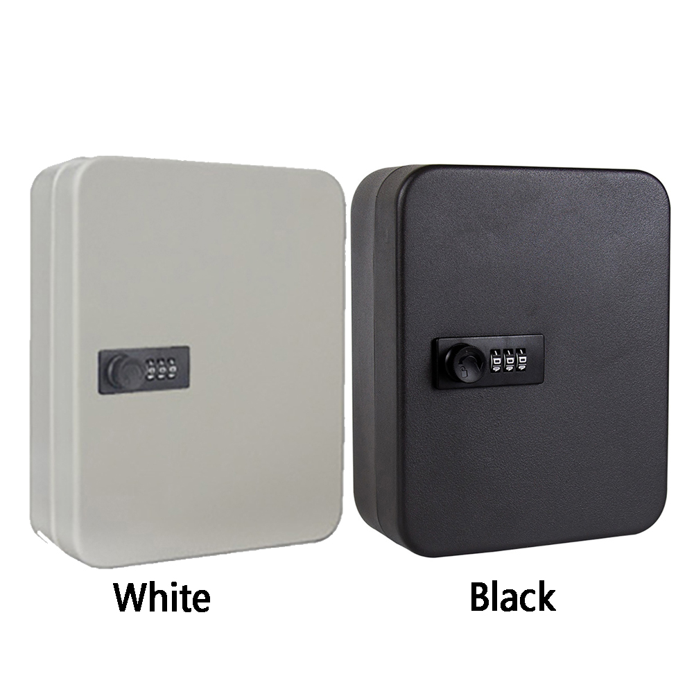 Wall Mounted Indoor Outdoor Lockable Metal Security Resettable Code Key Safe Box Organizer Office Combination Lock Home Password