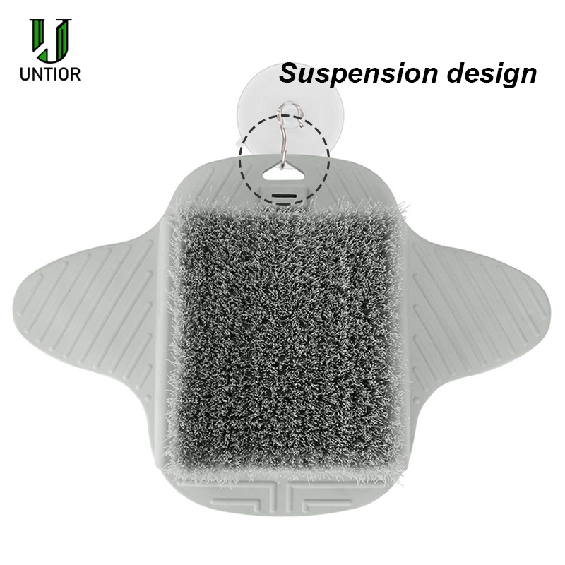 UNTIOR Silicone Foot Brush Massage Slippers Bath Shoes Brush Pumice Stone Foot Remove Dead Skin Shower Foot Scrubber with Sucker