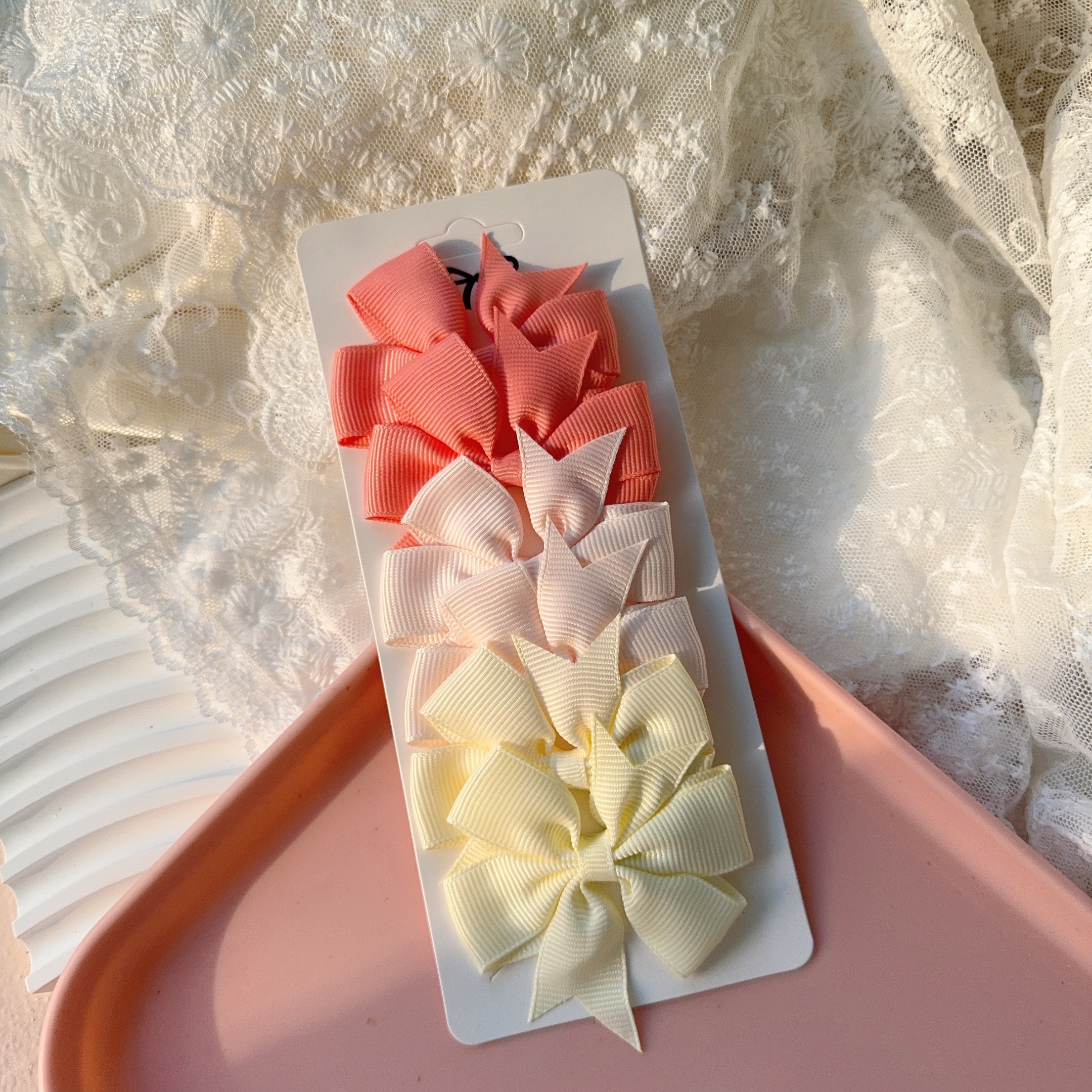 6-10 Uds. Pinzas para el cabello con lazo bonito para niñas, pinzas para el pelo con lazo colorido, pasadores hechos a mano, accesorios para el cabello para niños