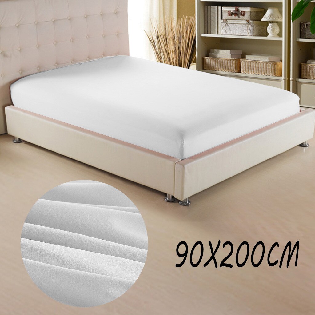 10 colors Mattress Protector Cover Solid Color Hypoallergenic Anti-mite Bed Sheet Mattress Pad Queen Size Cover 90 x 200cm: E