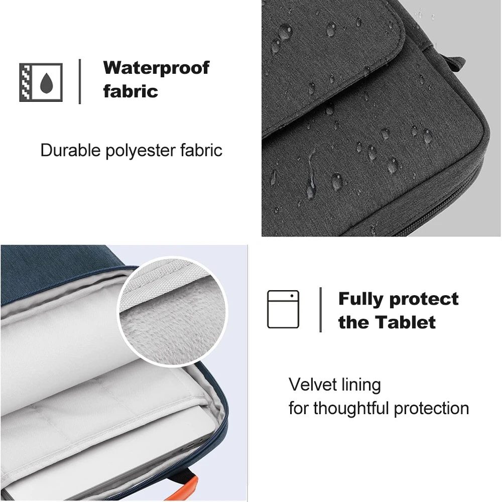 Tablet Shoulder Sleeve Bag For IPad air pro 12.9" , IPad Air 10.9" Surface Go 3/2 Galaxy Tab A 10,Laptop Pouch Handbag Birefcase