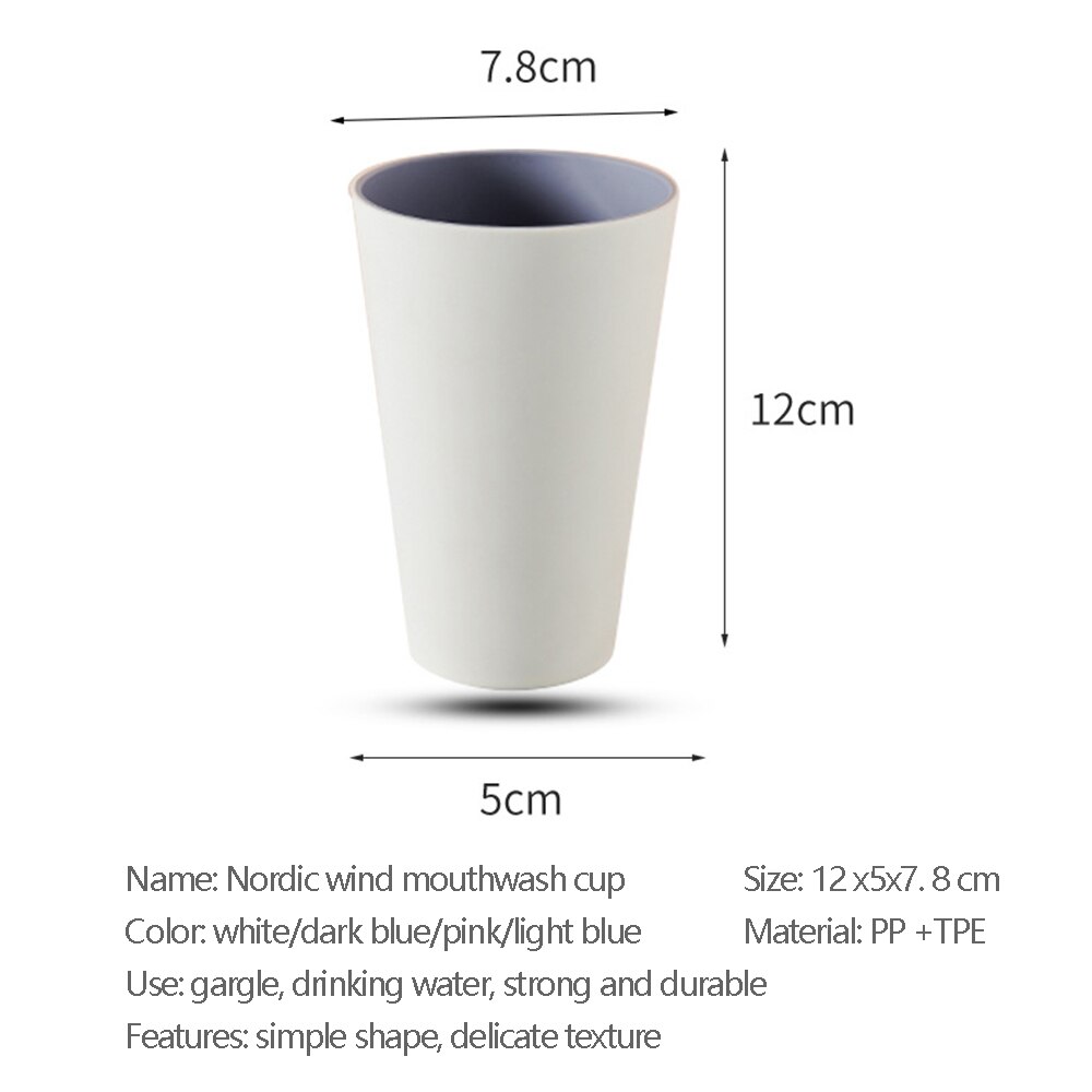 Tazas de dos tonos para el hogar, tazas sencillas de para parejas, tazas de plástico lisas, tazas para cepillo de baño, taza de lavado grande