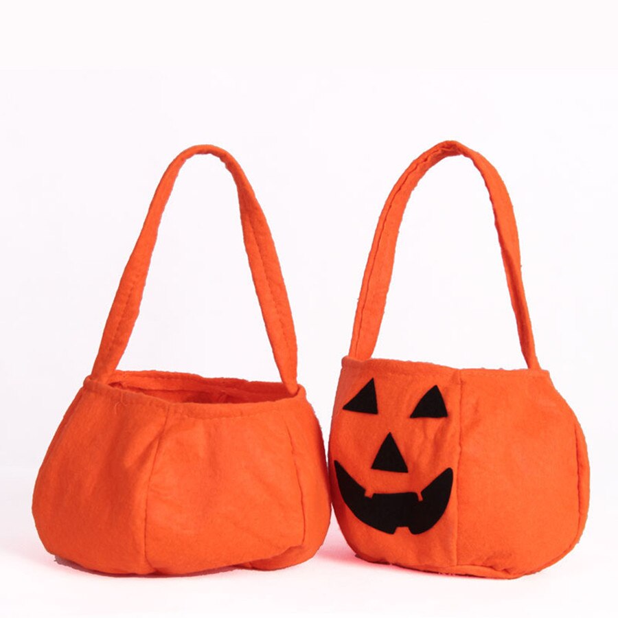 5 pçs/lote 2016 nova bolsa de halloween sorriso saco de abóbora crianças saco de doces saco de mão suprimentos de festa dos desenhos animados sacos bonitos