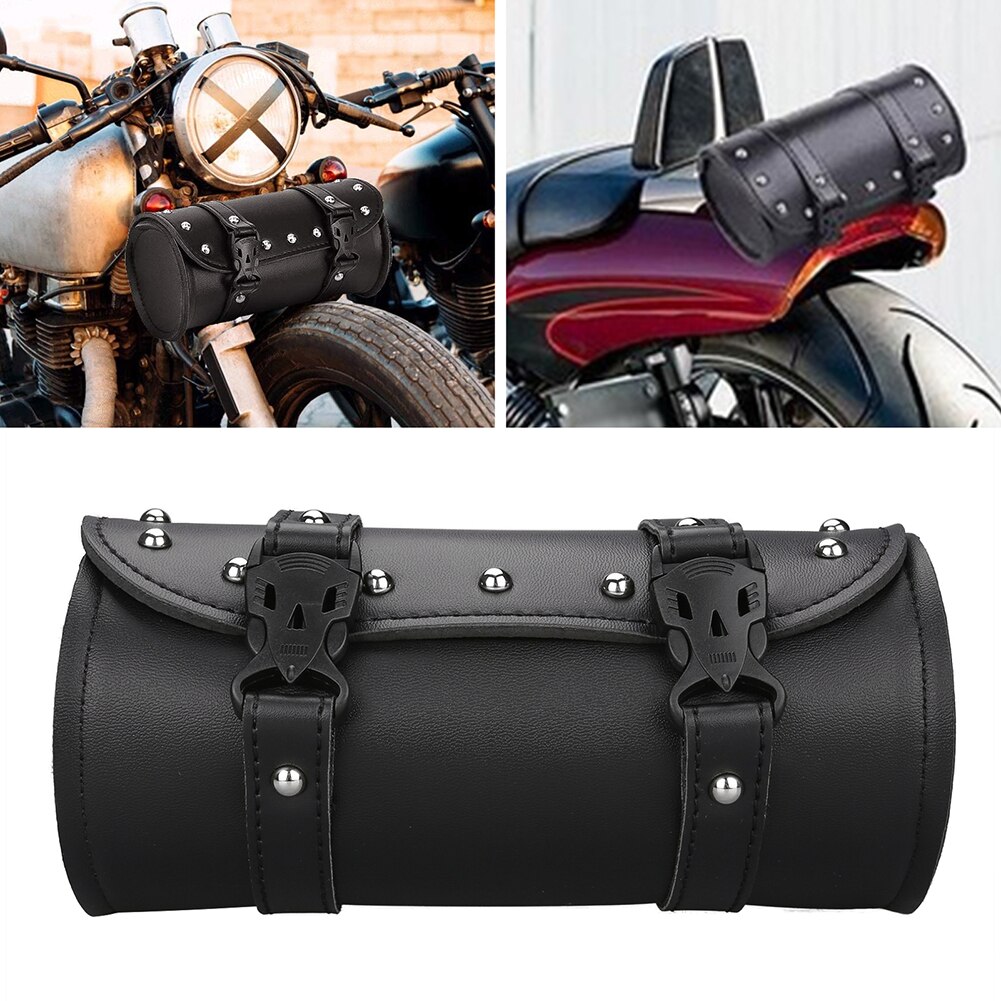 Luxury Waterproof Motorcycle PU Leather Saddle Bags Side Storage Tool Bag Tail Bag Moto Motorbike Luggage Suitcase Bucket Bag