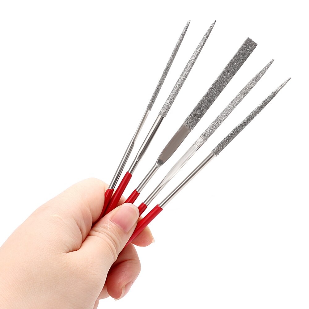 DIYWORK Mini Needle File Set 10Pcs for Ceramic Glass Gem Stone Hobbies and Crafts MTS013 140mm Diamond Coated