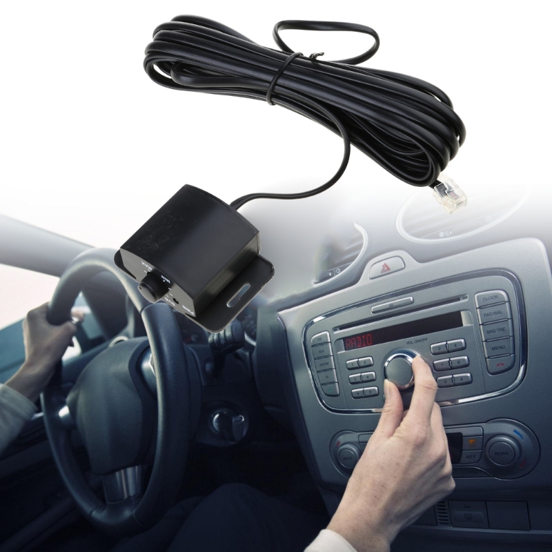 Câble de contrôle du Volume d'amplificateur de voiture, 5m, 4 broches, avec bouton de basse stéréo, support de tableau de bord, cordon de régulateur de Gain pour accessoires d'amplificateur