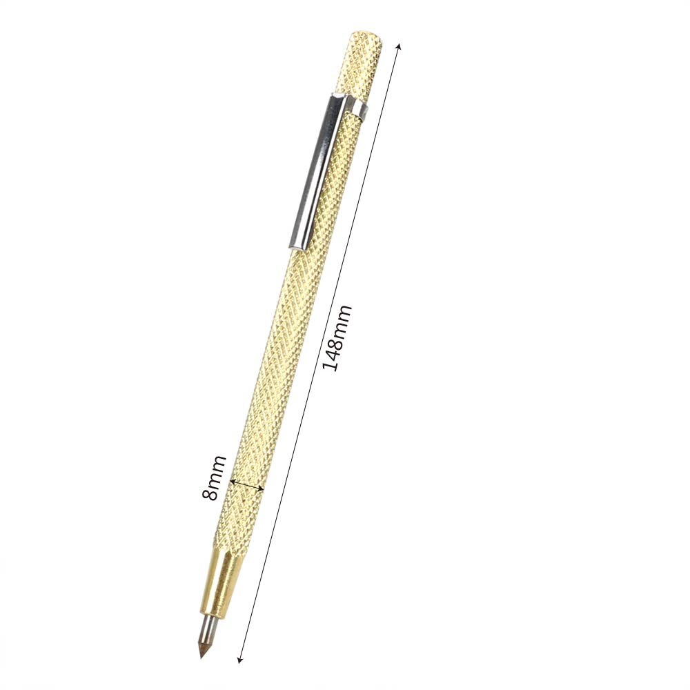 Diywork gravyr penna handverktyg legering bokstäver penna diamant metall scriber penna bärbar för glaskeramisk metall träsnideri: B guld