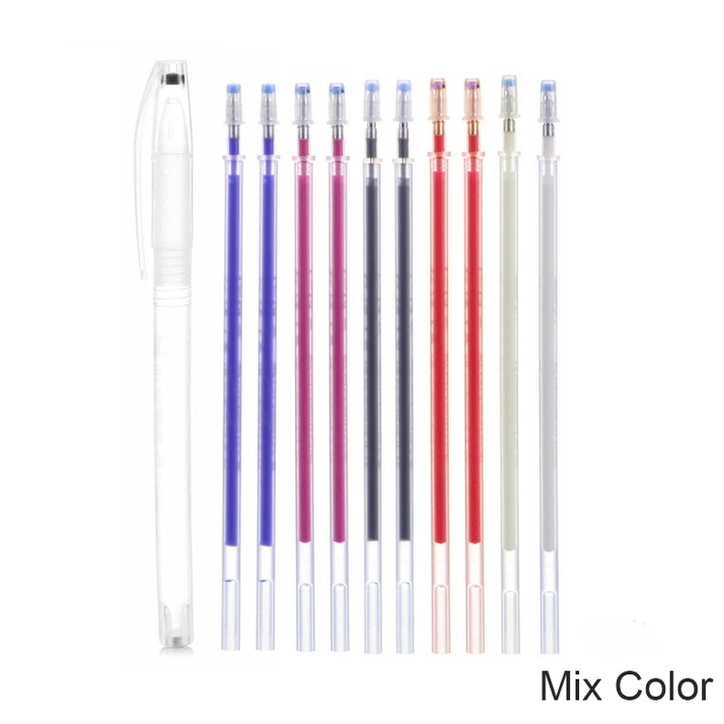 1Set Stof Markers Potlood Vervagen Out Voor Tekening Lijnen Verdwijnen Marker Pennen Warmte Uitwisbare Pen Diy Craft Naaien Accessoires: Mix Color