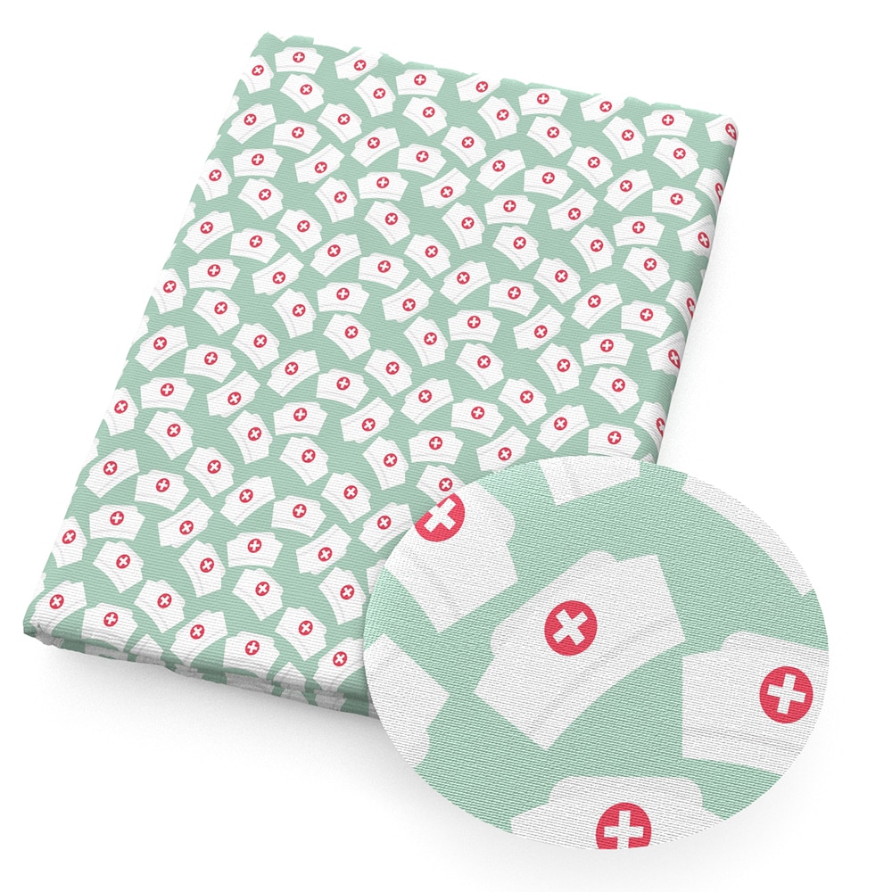 50*140cm Krankenschwester Liebe Herz Gedruckt Polyester Baumwolle Stoff Gewebe freundlicher Heimat Textil DIY Stoff NäHenne Tilda Puppe, 1Yc10730: 1105231001