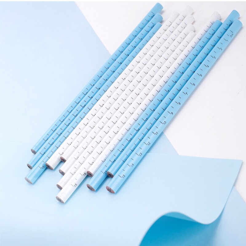 12 Stks/doos Kawaii Cartoon Driehoek 2B Potlood Met Heerser Creatief Schrijven Tekening Potlood Voor Kid Student Briefpapier Leveringen