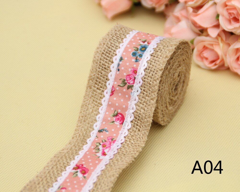 1 Pc DIY Natural Jute Burlap Lace Ribbon Rustic Vintage Wedding Decor Hessian Jute Roll Merry Christmas Party Supplies DIY: 4