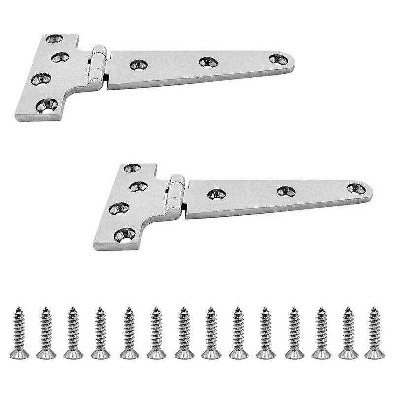 T-Shaped Thickened Hinges, Stainless Steel Industrial Hinges, Cabinet Glass Door Hinges: Default Title