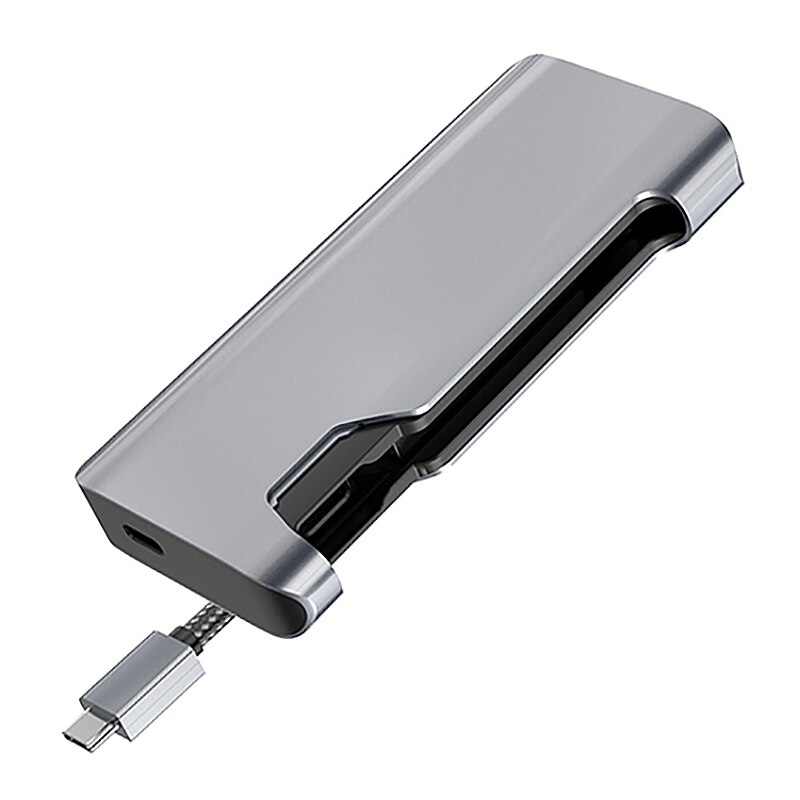 7 in 1 USB C Laptop Docking Station 2USB 3.0+4K HDMI-compatible +TF+SD+ RJ45 Gigabit PD +Type C Dock USB HUB