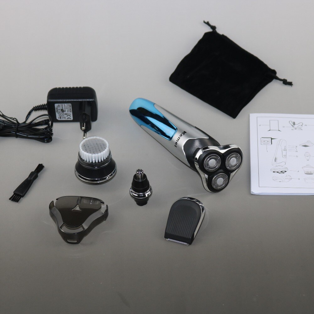 Professionele 3 blade scheerapparaat set oplaadbare elektrische scheerapparaat voor mannen baard scheren machine scheerapparaat wasbare + 3 Accessoires