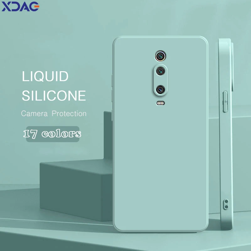 Coque de téléphone portable pour Xiaomi Mi9T Mi 9T Pro Funda 9TPro 5G, flocage interne, double couche en Silicone liquide, couverture arrière douce et originale